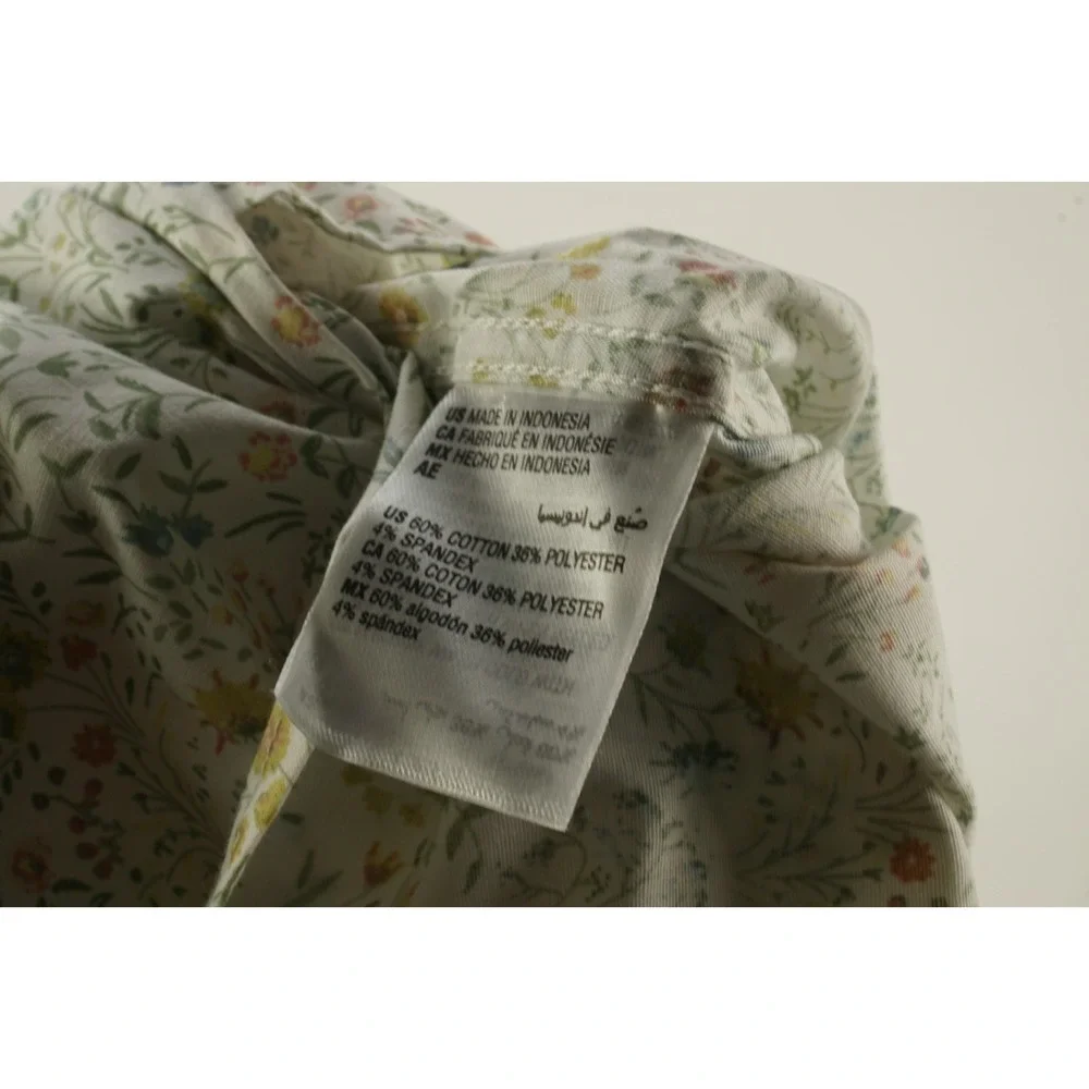 New Bar III Performance‎ Slim Stretch White Floral Button Up Shirt Men's Large